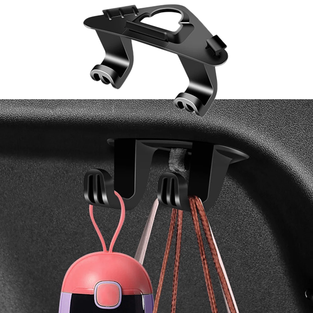 

1pc Car Rear Trunk Hook Holder Organizer Grocery Bag Hanger For Tesla Model Y 2020-2023 ABS Accessories Creative Storage Device