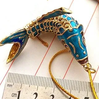 Cute Big Lucky Koi Fish Pendants Keychains for Women Girls Gift  Chinese Cloisonne Enamel Carp Key Holders Animal Charms