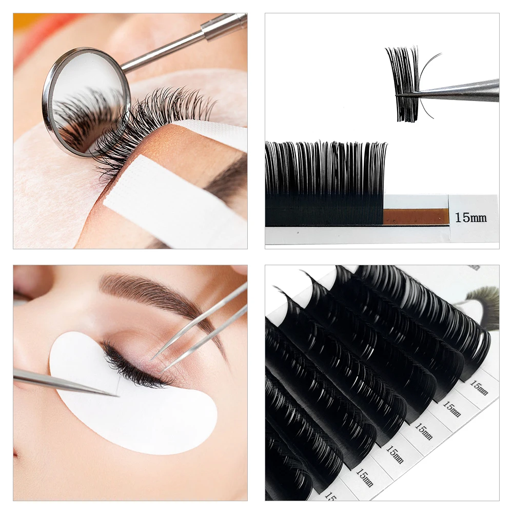 JB Jeyelabeau Classic Ellipse Flat Lash Extensions Split-tips Lashes Individual Mink Lashes Matte Fake Eyelash Makeup Supplies