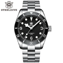 STEELDIVE SD1958 Black Dial Green Ceramic Bezel NH35 Automatic Watch 300M Waterproof Sapphire Glass Men Dive Watches