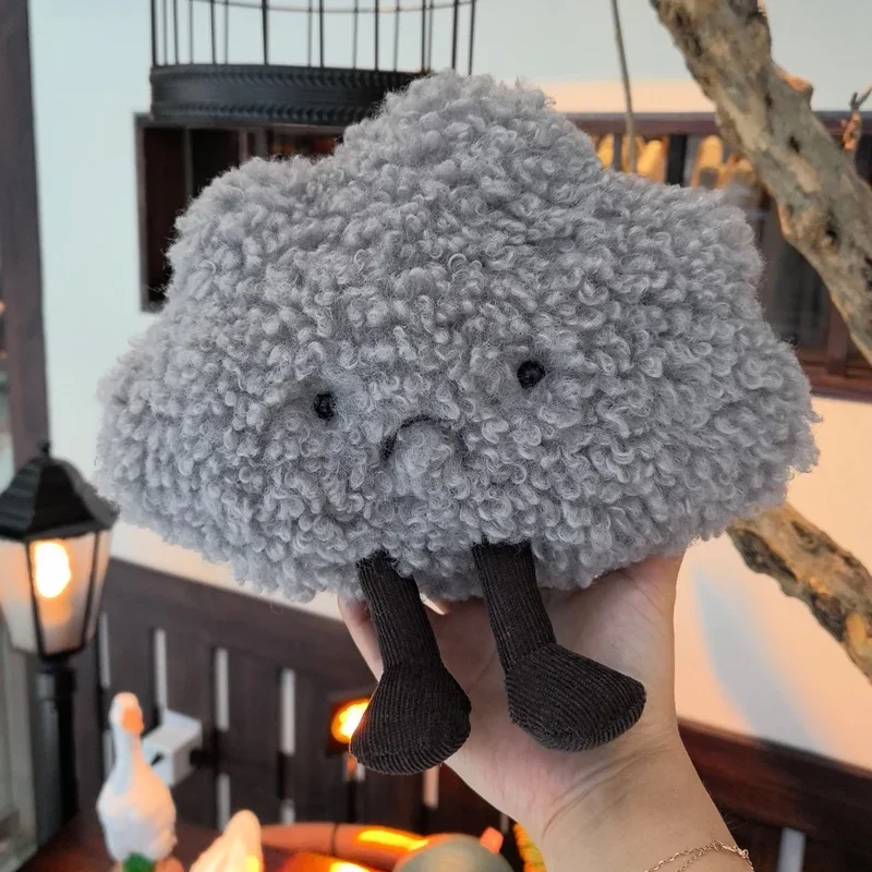 Almohada suave en forma de nube para niños, peluches Kawaii, juguete de nubes oscuras, ropa de cama para habitación de bebé, decoración del hogar, regalo