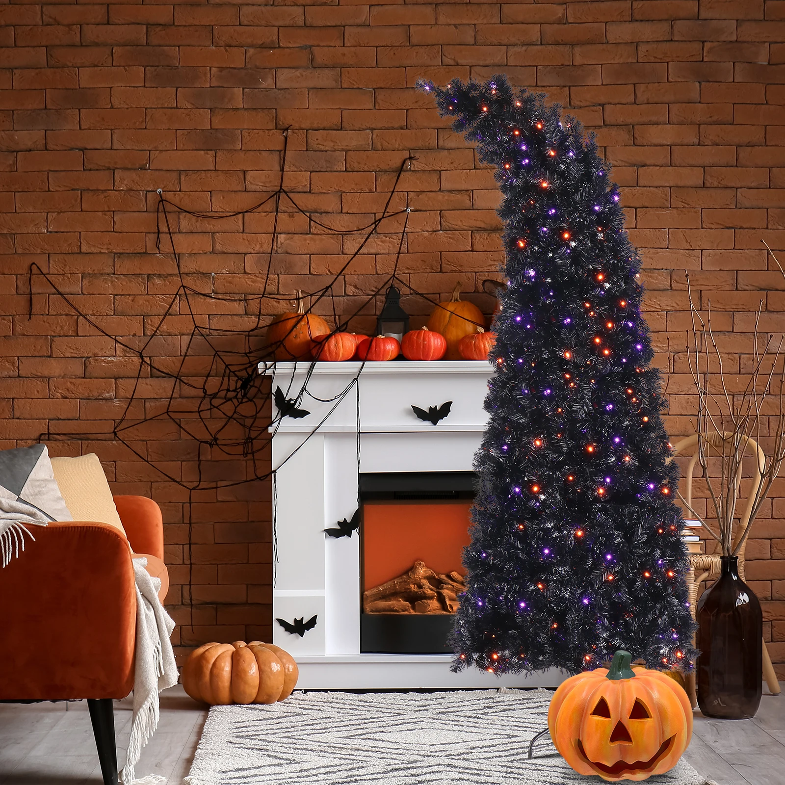 7ft Wizard Hat Shape Automatic Tree Structure 1050 Branches 400 Lights 10 Functions With Remote Control Christmas Tree