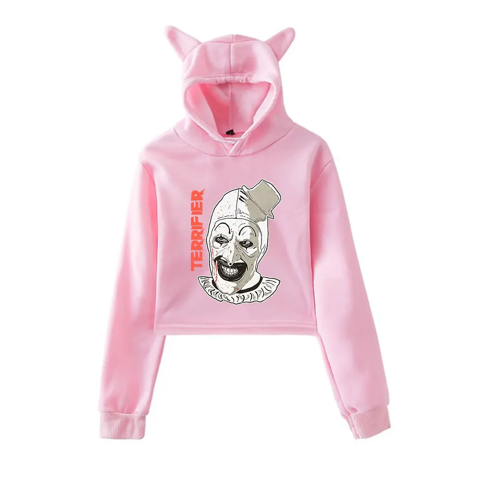 Terrifier Art The Clown Jumbo Graphic Vintage 90s Streetwear logo Hoodie Merch Hoodies Sweatshirts for Girls Cat Ear Crop