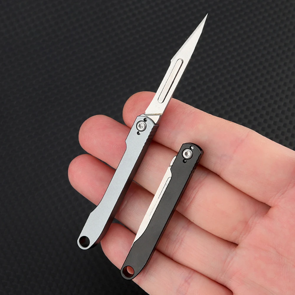 Multifunctional Outdoor Small Folding Pocket Knife EDC Sharp Utility Knife Mini Survival Scalpel Keychain Box Cutter Pocketknife