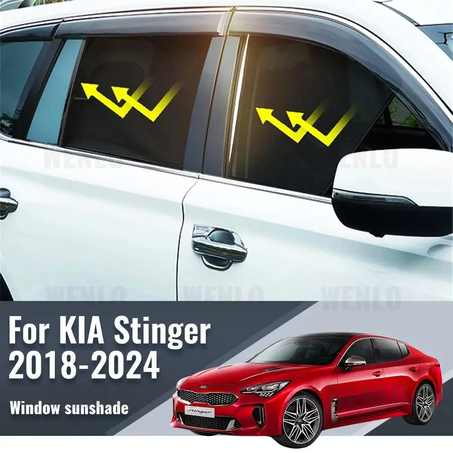 

For Kia Stinger 2018-2023 Magnetic Car Sunshade Visor Front Windshield Frame Curtain Rear Side Baby Window Sun Shade Shield