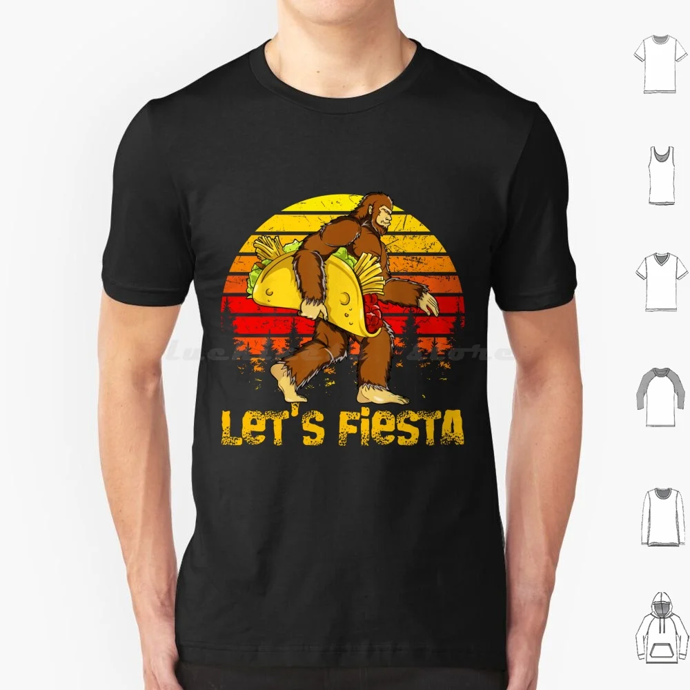 Let's Fiesta Bigfoot Taco Lover Cinco De Mayo T Shirt 6xl Cotton Cool Tee