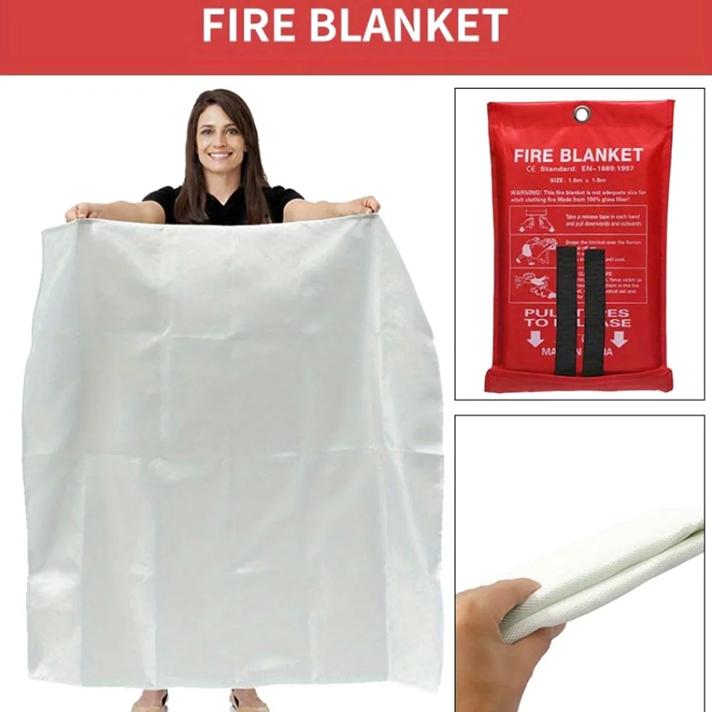 1 pièce-Manta anti-feu d'urgence, couverture anti-feu, couverture ignifuge, couverture ignifuge, 40x40 pouces pour la maison, l'école de cuisine