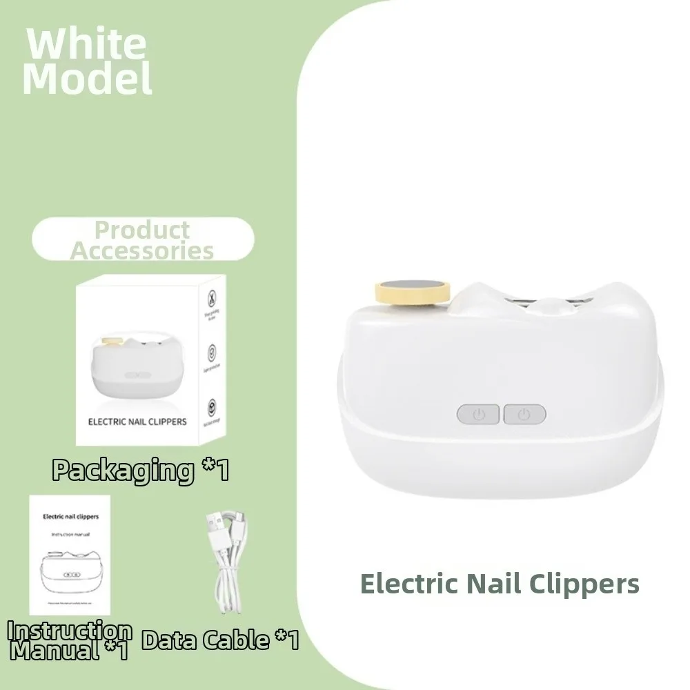 

3 in 1 Electric Nail Clipper Nail Debris Storage Rechargeable Automatic Nail Trimmer and Polisher LED Light 2 Speeds