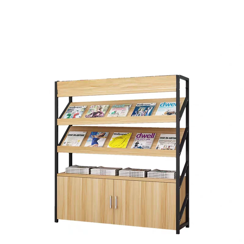 With cabinet, magazine, book and newspaper display rack, information floor single page rack