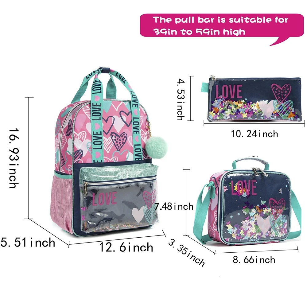 Imagem -02 - Bikab Escola Mochila Feminina Crianças Bolsas para Meninas Lantejoulas Bolsas de Escola para Meninas Mochila para Meninas Kawaii