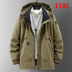 Down Jacket Men Winter Warm Thick Jackets Plus Size 10XL 11XL Men's Puffer Jacket Fashion Casual Winter Cargo Coat Male