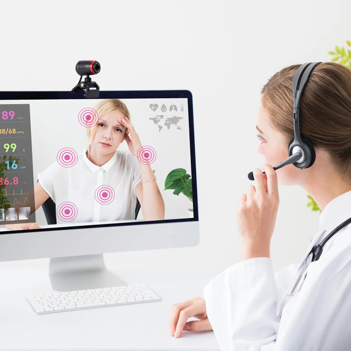 

1.3Mp Computer Microphone Flexible Neck Hd Video Computer Camera Cmos Practical Camera Play Webcam Black