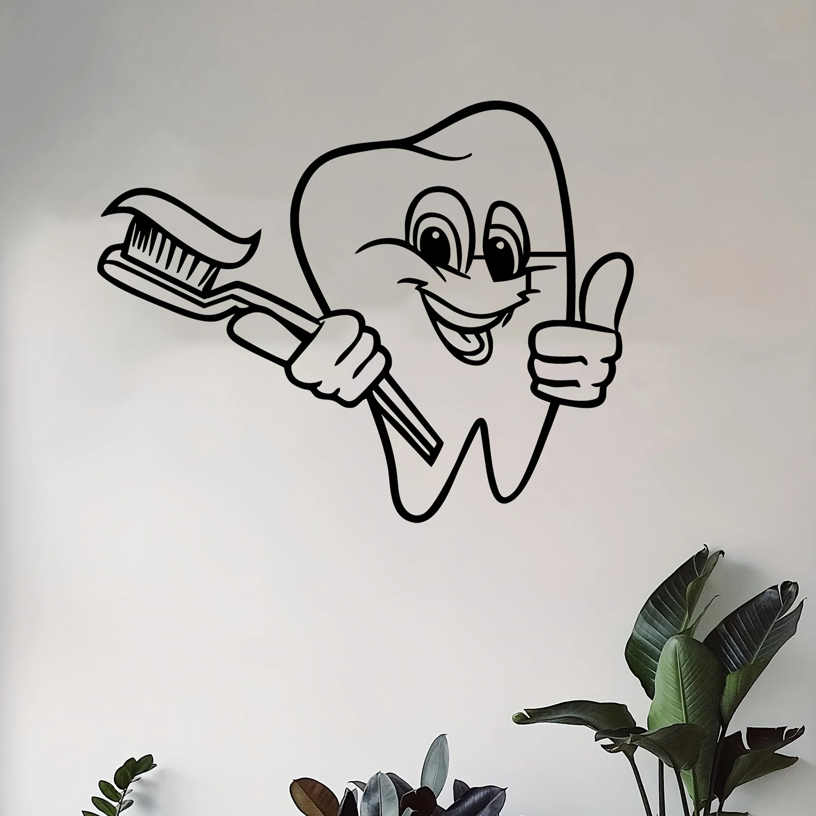 Dental Tooth Metal Wall Art Rust-Resistant Iron Cute Statue Mural Clinic Office Decor Gift Dentist Dental Hygiene Day Whimsical