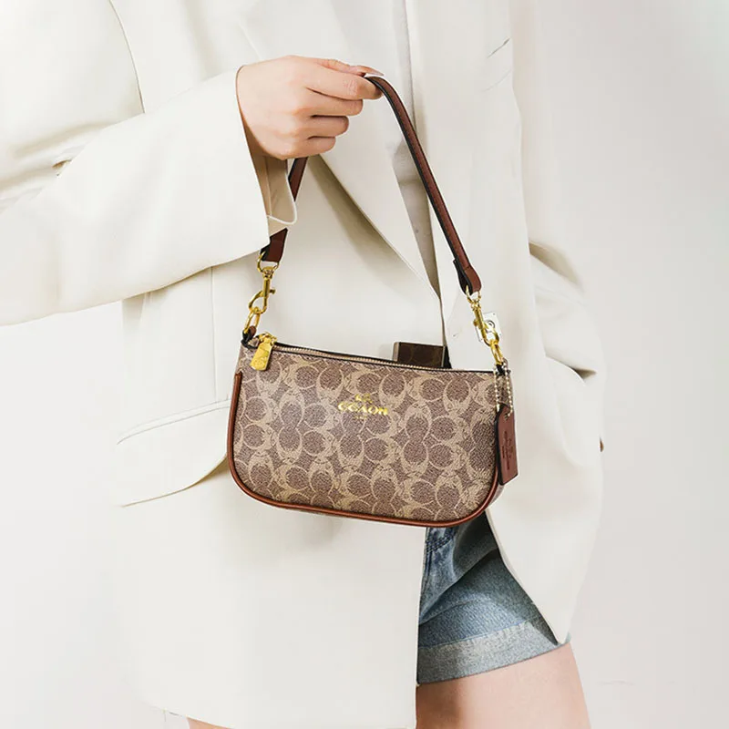 Damen High-End-Leder-Unterarm-Schultertasche Klassische Vintage-Designer-Umhängetasche Elegante Messenger-Tasche – Detail 4
