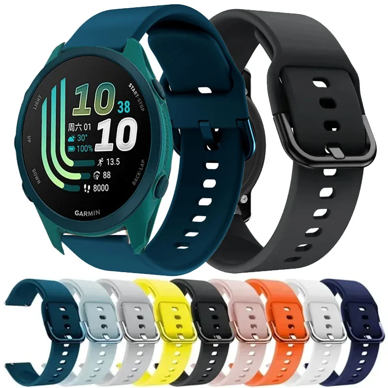 22mm 20mm Silikonarmband für Garmin Forerunner 170 70 55 158 245 255 265 645 Sportarmband für Garmin SQ Venu 4 3 2 45mm/Active 6 5