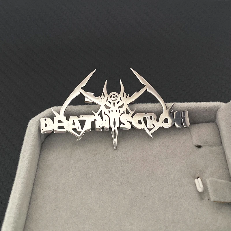 WLP Wholesale Stainless Steel Customize Logo Name Text Brooch Pin Personalized Nameplate Painting Image Lapel Badges Pin Jewelry