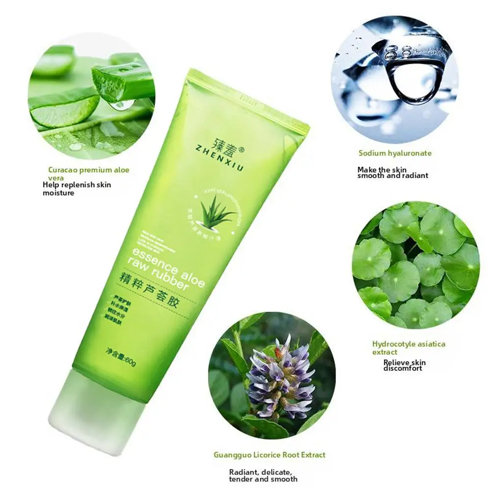 Quick Exfoliating Peeling Aloe Vera Gel Facial Scrub ทําความสะอาดผิวหน้าขัดผิวสําหรับทุกสภาพผิว Smooth Moisturizing P0G3