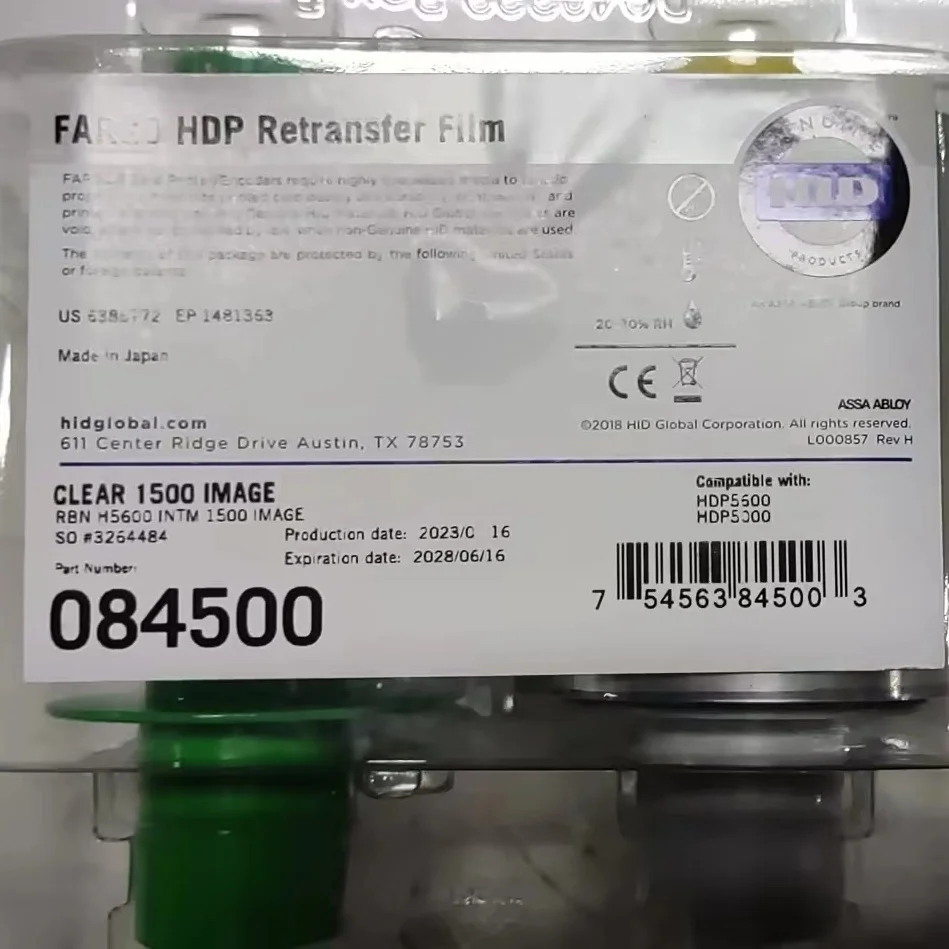 original upgrade 084511 YMCK color ribbon 84500 film for hidFargo HDP5000 HDP5600 card printer