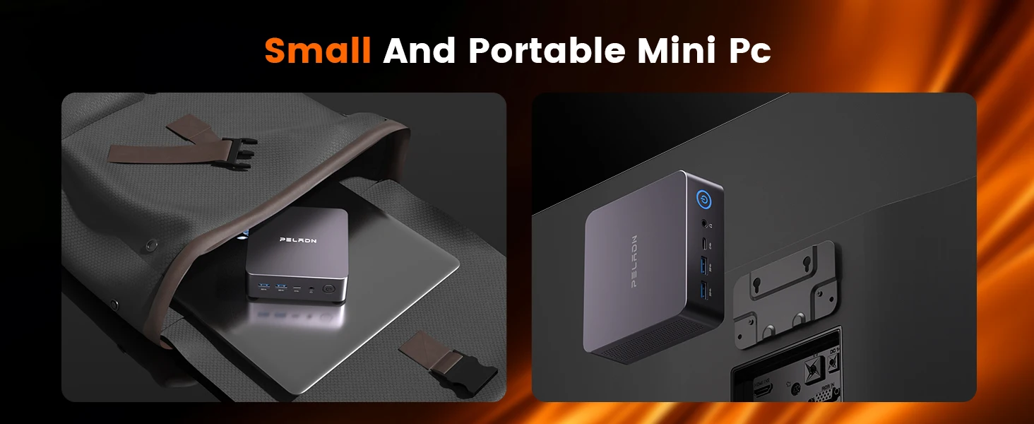 PELADN WO7 Mini PC AMD Ryzen 7 7735U (8C/16T, up to 4.75Ghz) 16GB DDR5+1TB SSD WiFi6 BT5.2 Quadruple-Display Mini Computer
