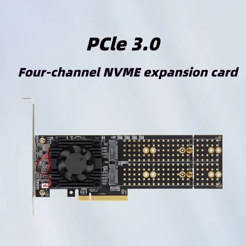 PLX8747 PCIe Expansion Card 4x M2 Slots No Splitter Support Feiniu Silent Full Half Height