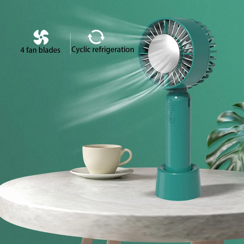 Ice Compress Cooling Portable Hand Fan Semiconductor Refrigeration USB Rechargeable Quiet Mini Handheld Fan Air Cooler Outdoor