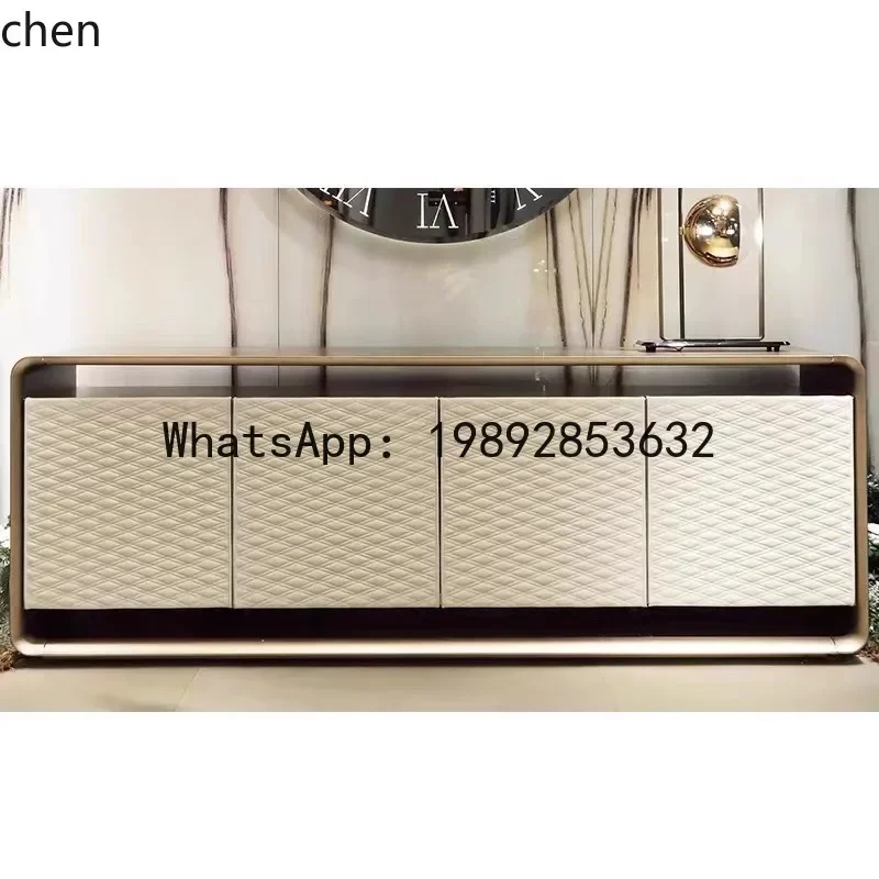 

O15- Cabinet Modern Minimalist Villa Luxury Audiovisual Cabinet Italian Minimalist Internet Celebrity Relief Floor Cabinet