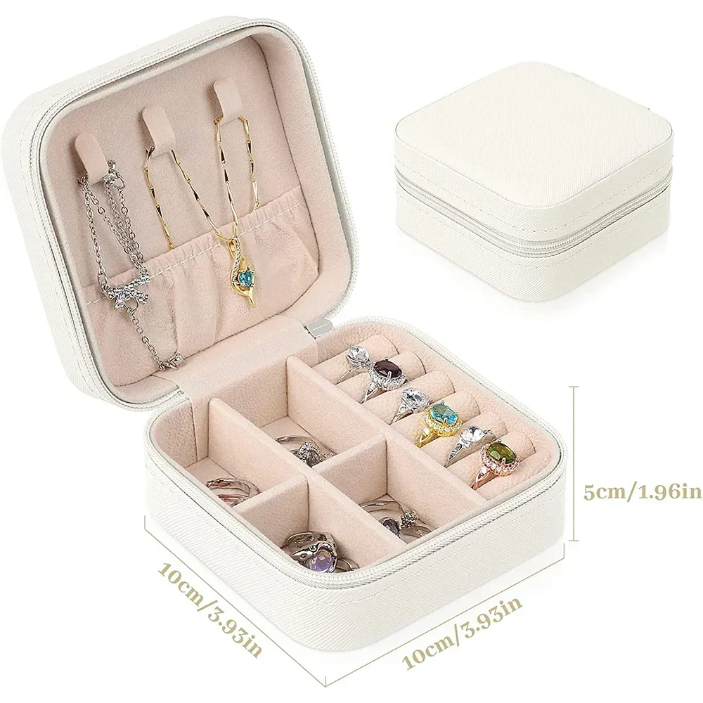 Portable Jewelry Storage Box Travel Necklace Ring Organizer Boxes New Zippered Women's Jewels Case Nurse Pattern