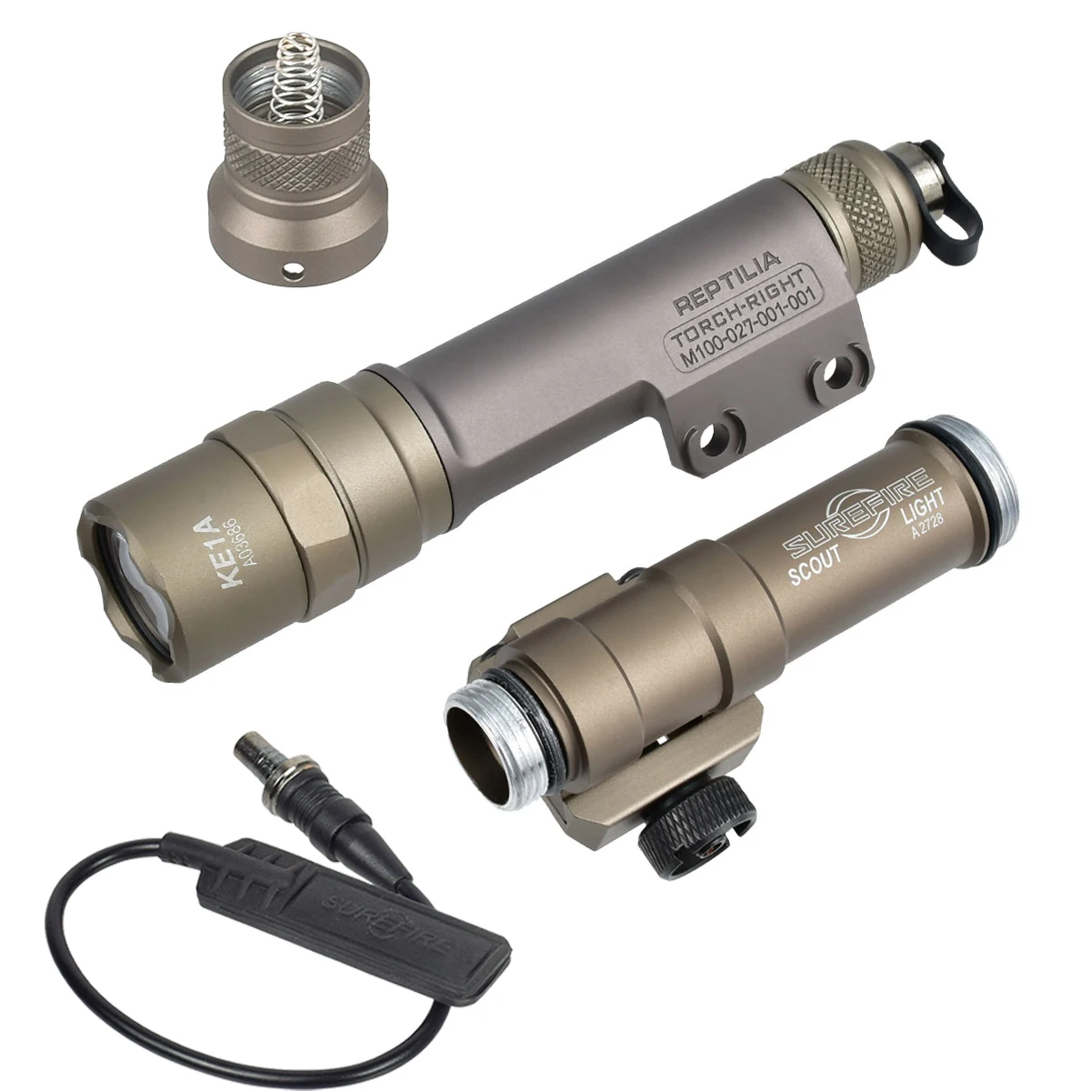 Tactical Surefire M300 M600 Series Scout Light Aluminum Body M-LK Keymod M600C M600B Flashlight Mount Hunting Fits 16340 Battery