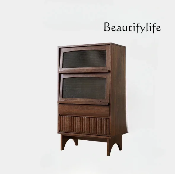 

Nordic Solid Wood TV Side Cabinet Guest Dining Room Sofa Side Locker Retro Storage Bedroom Cabinet