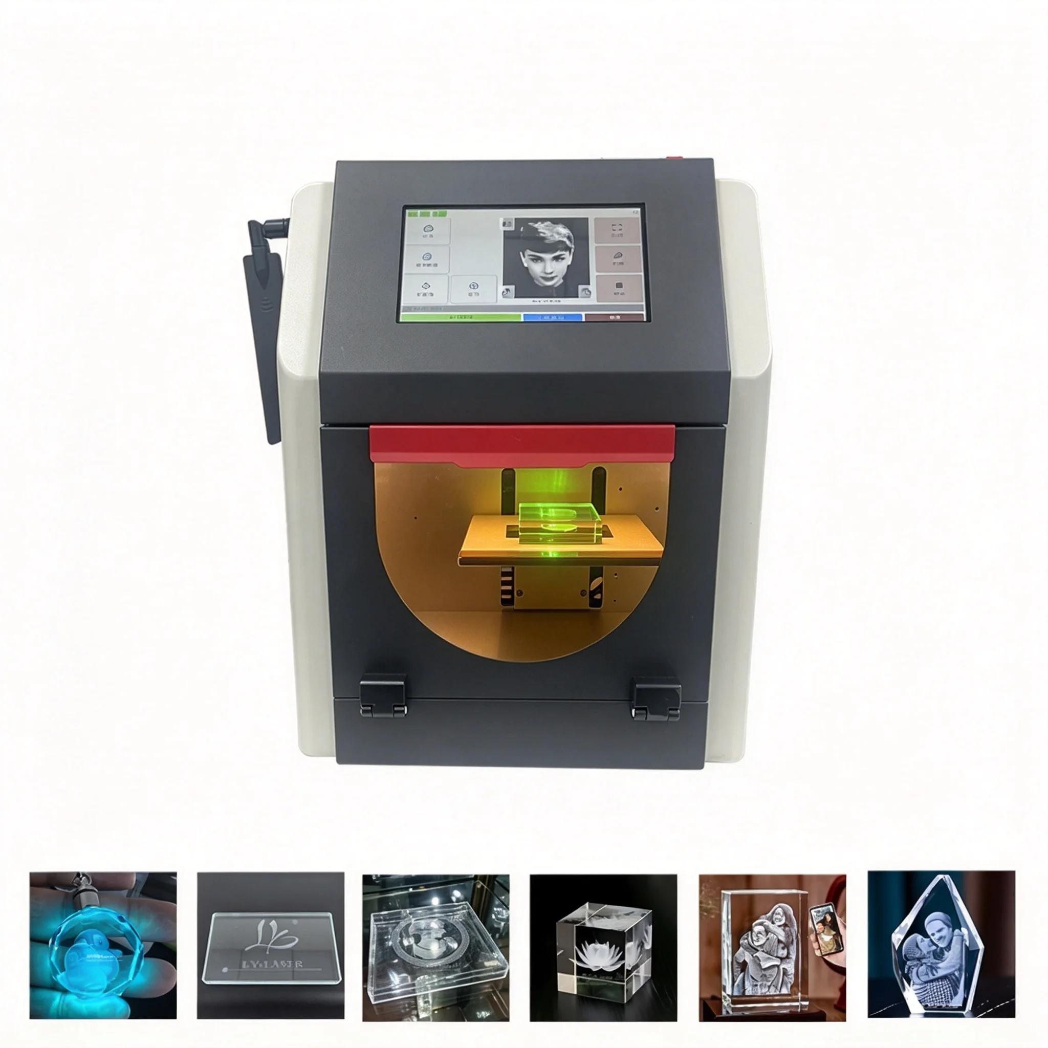 LY New Portable Enclosed Type Glass Crystal 2D 3D Internal Laser Engraving Machine 1W Green Light Wavelength 532nm Laser Marking