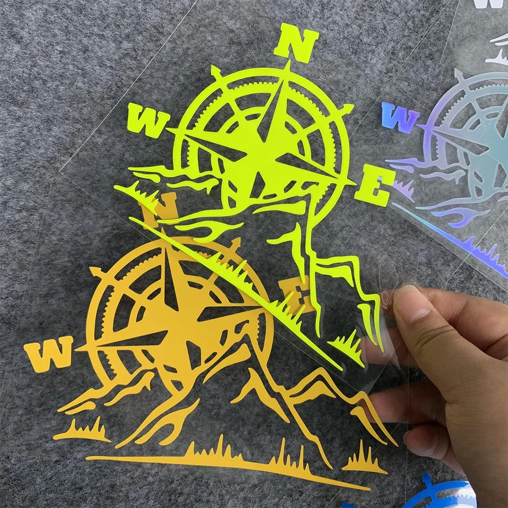 Reflective Motorcycle Stickers Jungle Adventure Compass Helmet Body Side Strip Motor Bike Scooter Visor Windshield Decals