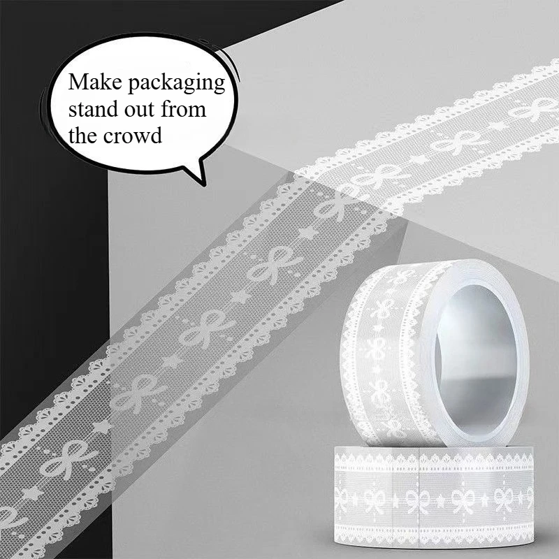 1roll Elegant Floral - Transparent Tape with Decorative, Non-Waterproof Strong Adhesive for Gift Wrapping, Boxing, Presentation