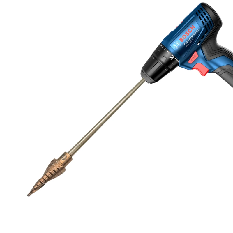 UNDEROOF-Extended Long Step Drill Bit, Extension Rod, HSS High Speed Steel, 4241 6542 Titanium Pagoda Drill for Wood Iron