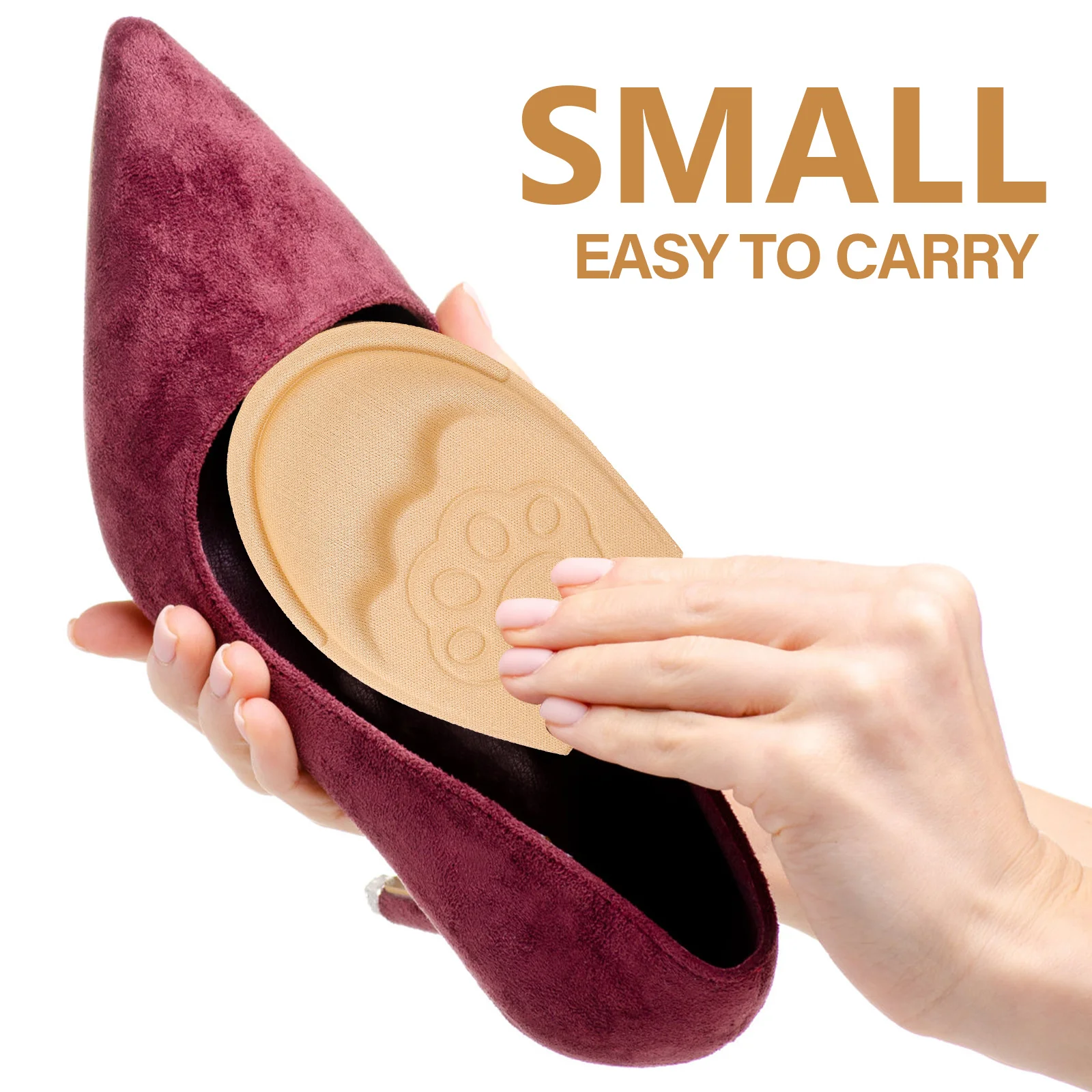 

2pcs Fillable Shoe Insoles Soft Half Size Inserts For Snug Fit Round Toe Shoes Heel Pads For Sneakers Foam Forefeet Pads Grips