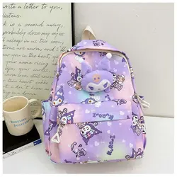 Kuromi-Mochila de dibujos animados kawaii para niñas, morral escolar para estudiantes, Kidergarten