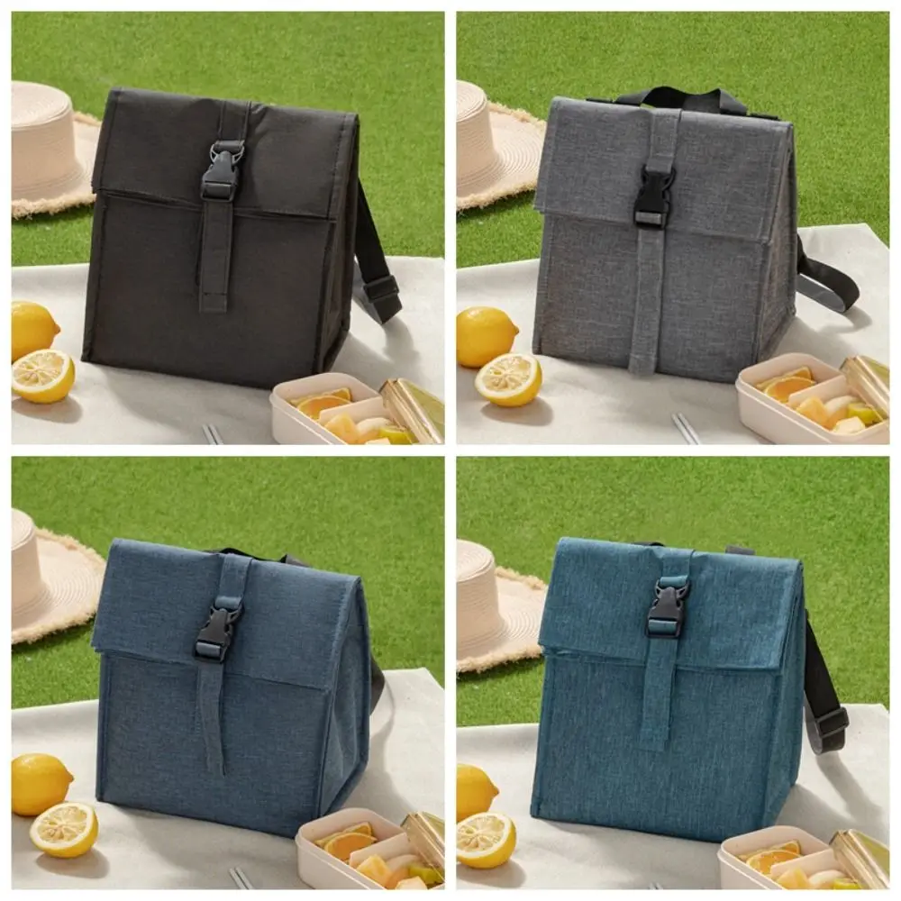 Lightweight Insulated Lunch Bag Adjustable Shoulder Strap Portable Lunch Box Oxford Cloth Large Capacity Thermal Bag Work