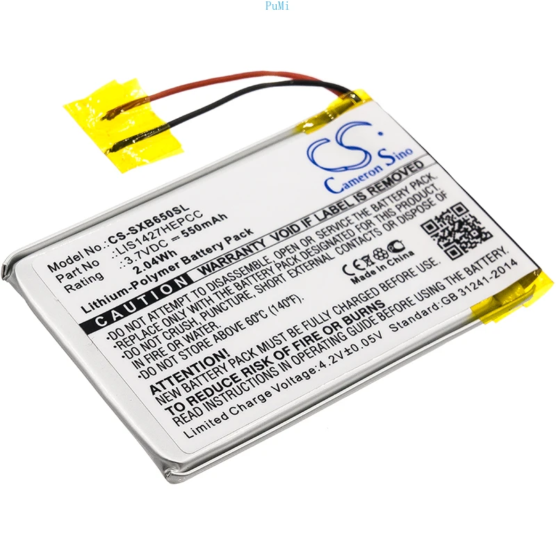 

CameronSino 550mAh 3.7V 2.04Wh Wireless Headset Li-Polymer Battery for Sony 1-756-920-31,LIS1427HEPCC,NWZ-E463