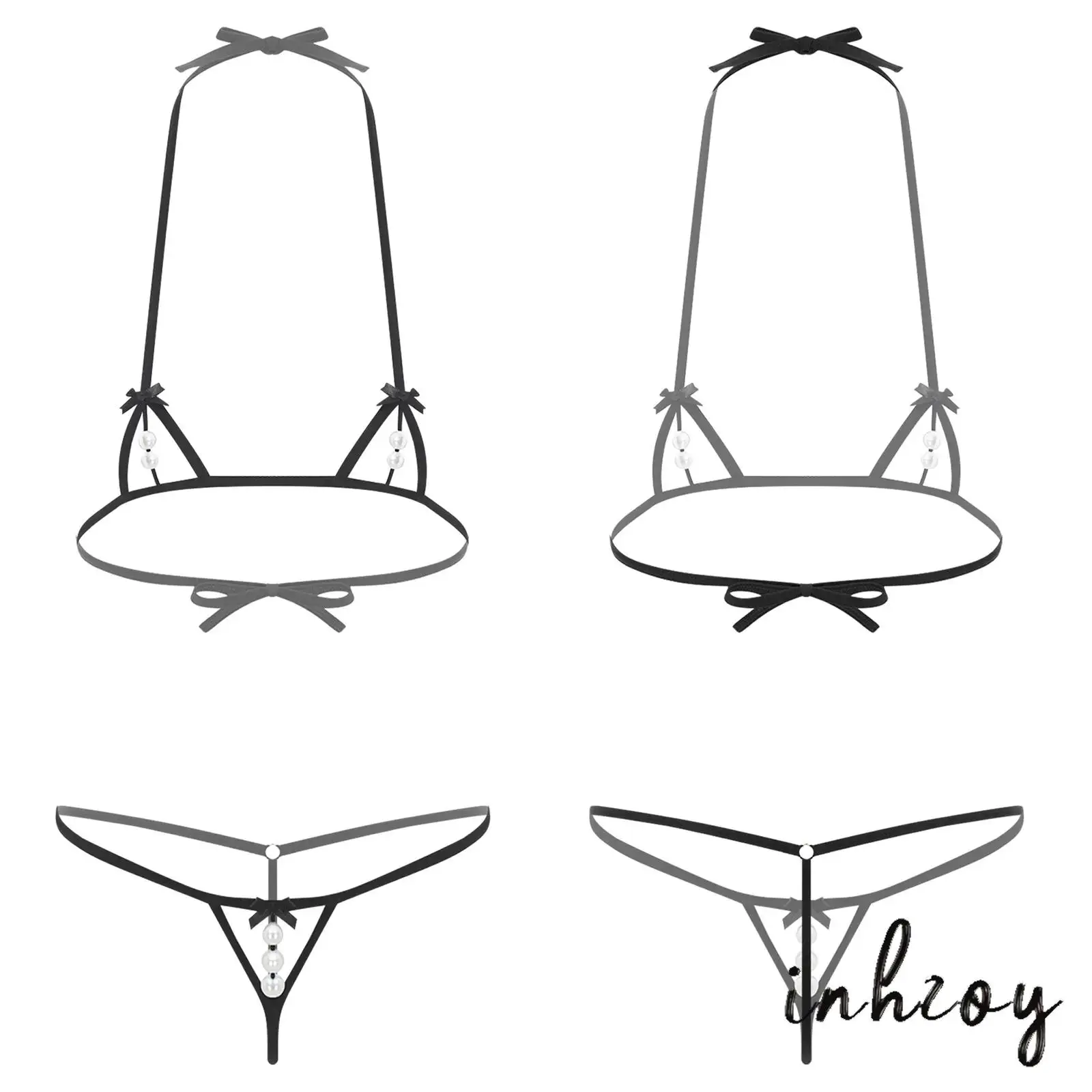 مثير المرأة ملابس سباحة نسائية صغيرة مجموعة الملابس الداخلية الجوف خارج كوب الرسن البرازيلي الأعلى و T-الظهر g-سلسلة ثونغ الملابس الداخلية ملابس النوم ملابس السباحة #1