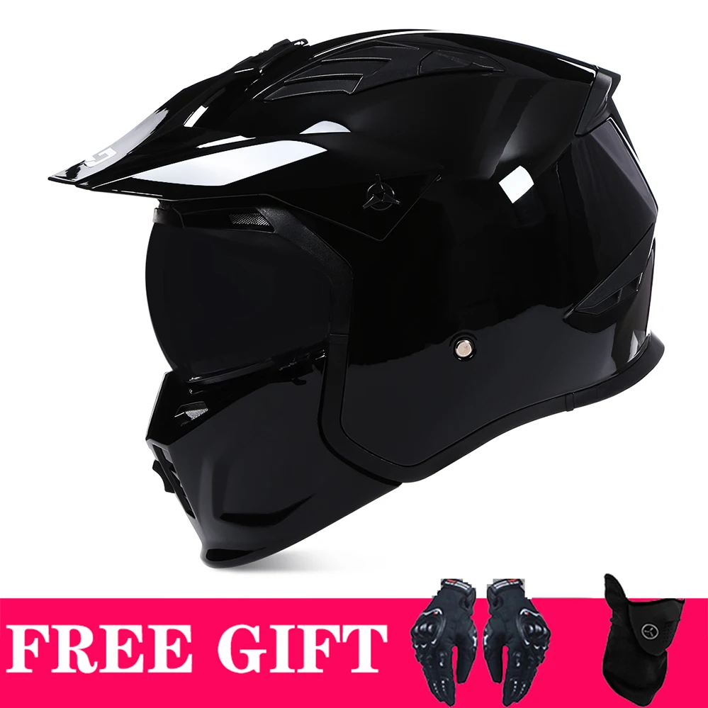 Streetfighter modułowy kask motocyklowy pełna twarz Racing AM DH Cross kask odpinany podbródek kask motocyklowy Casco De Moto DOT