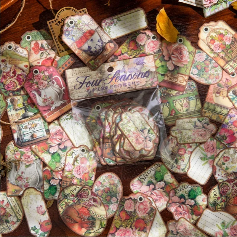 Mr. Paper Vintage Scrapbooking Paper Set, DIY Journaling e Decorações, 50pcs