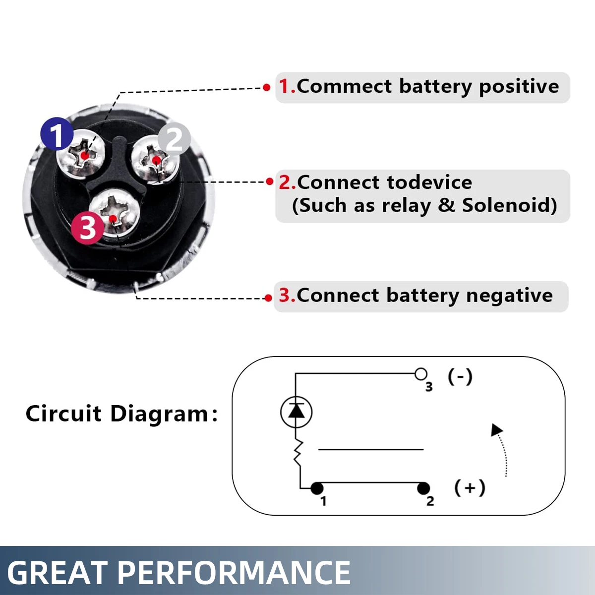 50A start button switch with terminal car engine start button ignition switch DC 12V 24V momentary switch