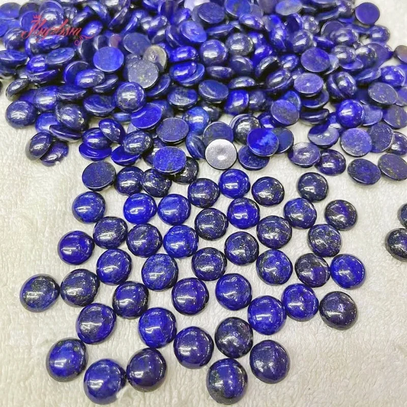 Natural Lapis Lazuil Cabochon Flatback Dome Undrilled Stone Beads for DIY Necklce Bracelet Earring Ring Jewelry Making 5 Pcs