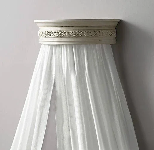 Cama de madera maciza, cama de roble tallada retro con corona, corona de media luna, corona decorativa en inglés