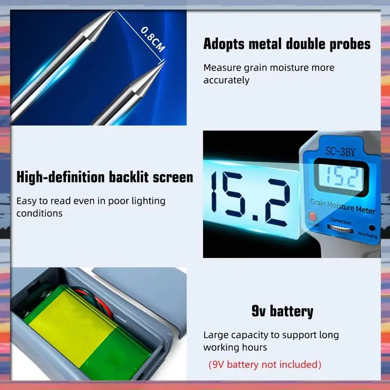 

AFBC Digital Grain Moisture Meter Tester Moisture Testing Tool Measurable For 18 Type Grains For Wheat Soya Corn Rice Peanuts
