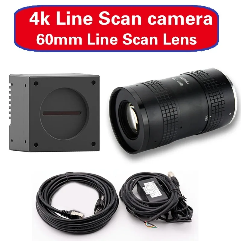 Gige Ethernet 4K Line Scan Industrial Camera +M42 Mount 25mm Lens Machine Vision
