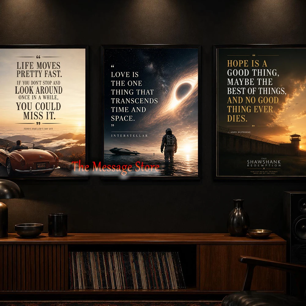 Classic Movies TV Show Quotes Wall Art Pulp Fiction Gladiator Movie Inspired Typegraphy Poster Canvas Painting Home Office Decor