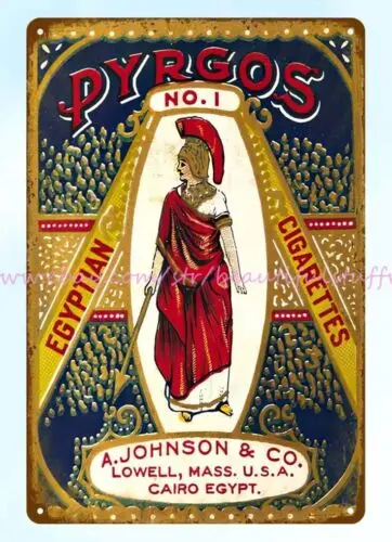 Pyrgos No.1 Egyptian Cigarettes metal tin sign unframed wall hangings