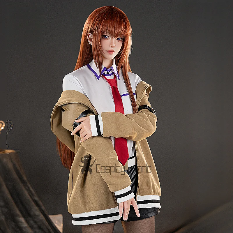 

Makise Kurisu Steins;Gate Coat Shirt Cosplay Costume Carnival Party Christmas Uniform Halloween Play Role Clothes Clothing