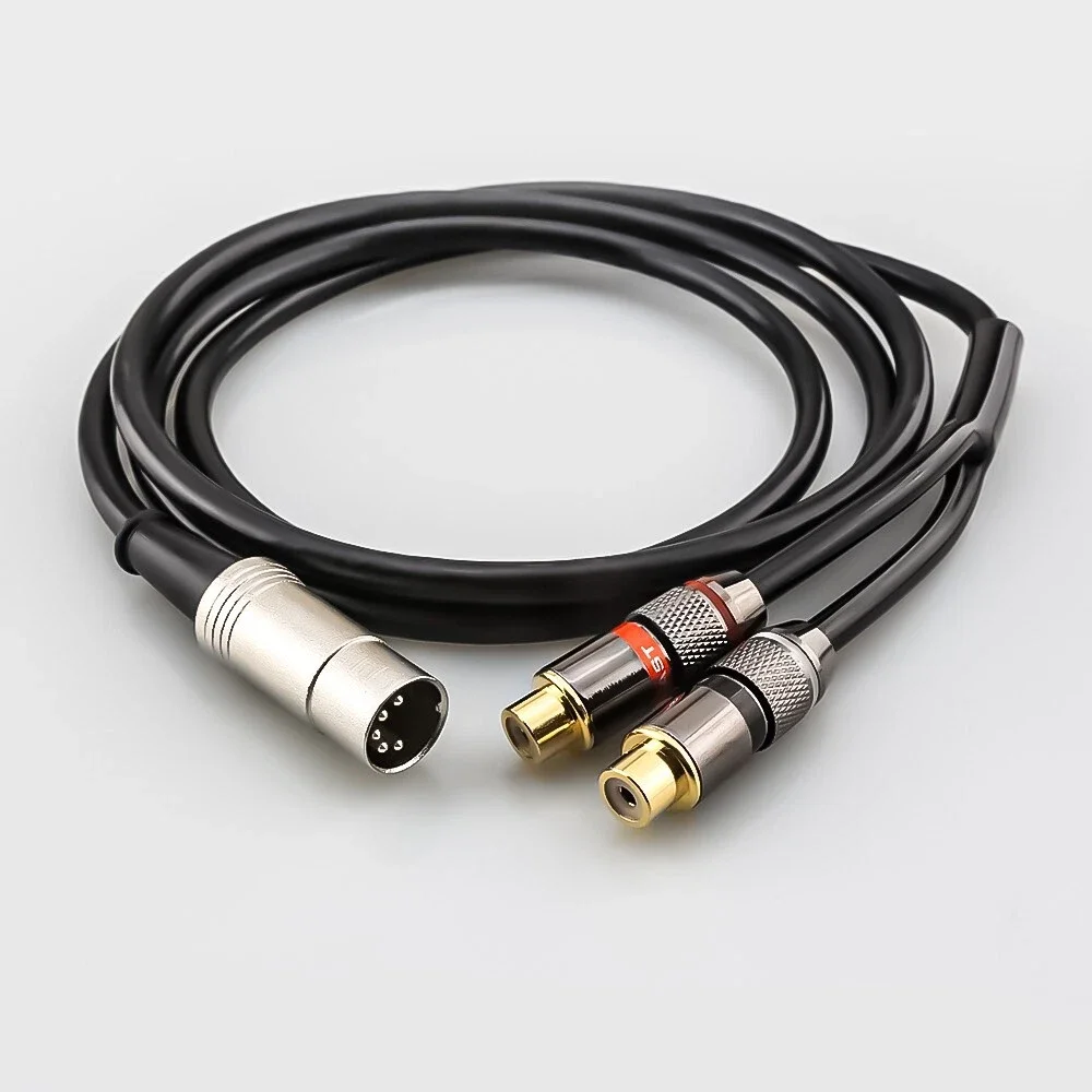 

HIFI 5Pin Din Male to 2 RCA Female Cable For Bang & Olufsen, Naim, Quad Systems