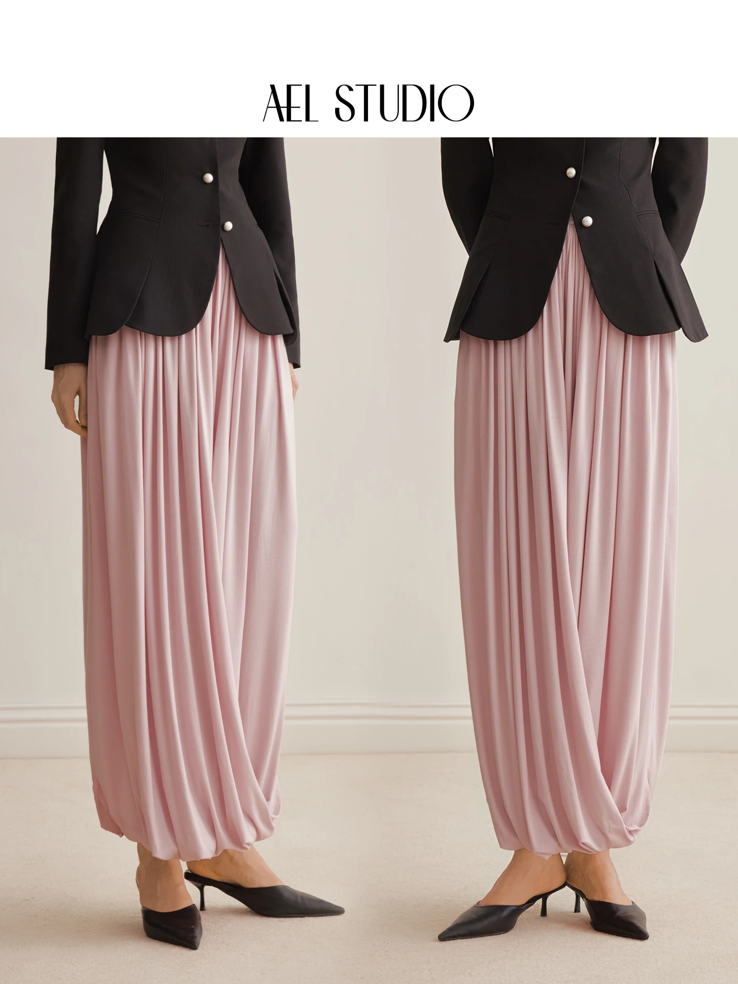 

Элегантная модальная юбка с узловым дизайном и высокой талией, утягивающая фигуру, женская, весна-лето, оригинальная модель AEL, средней длины, во французском стиле